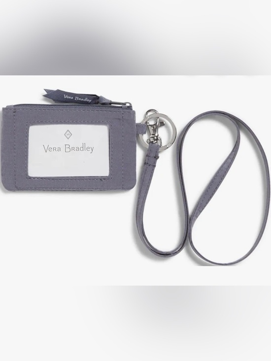 Vera Bradley Handbags - Vera Bradley Microfiber Zip ID and Lanyard Carbon Gray Case NWT